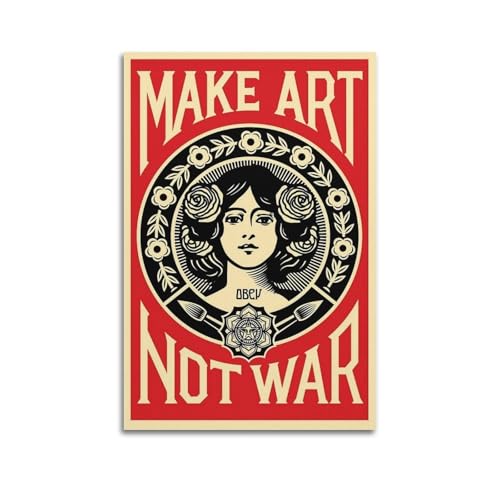 muegrbgs Poster "Make Art Not War", Wandkunst, Vintage-Poster, dekoratives Gemälde für Wohnzimmer, Schlafzimmer, elegantes ästhetisches Poster, 30 x 45 cm, ungerahmter Stil muegrbgs Poster "Make Art Not War", Wandkunst, Vintage-Poster, dekoratives Gemälde für Wohnzimmer, Schlafzimmer, elegantes ästhetisches Poster, 30 x 45 cm, ungerahmter Stil von muegrbgs
