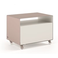 Müller Möbelfabrikation - R 107N Rollwagen mit Klapptür, puderrosa / signalweiß von müller möbelfabrikation