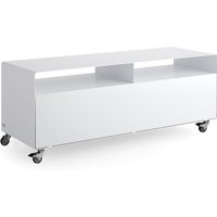 Müller Möbelfabrikation - R 109N Sideboard mit Klapptür auf Rollen, signalweiß seidenmatt (RAL 9003) von müller möbelfabrikation