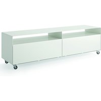 Müller Möbelfabrikation - R 110 Sideboard mit 2 Klapptüren auf Rollen, signalweiß von müller möbelfabrikation