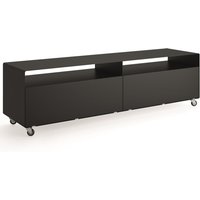 Müller Möbelfabrikation - R 110 Sideboard mit 2 Klapptüren auf Rolle, tiefschwarz von müller möbelfabrikation