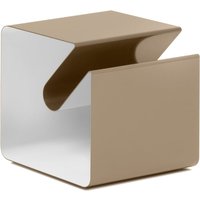 Müller Möbelfabrikation - V44 Beistelltisch mit Zeitungsablage, graubeige / signalweiß von müller möbelfabrikation