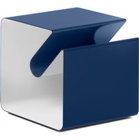 Müller Möbelfabrikation - V44 Beistelltisch mit Zeitungsablage, kobaltblau / signalweiß von müller möbelfabrikation