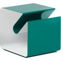 Müller Möbelfabrikation - V44 Beistelltisch mit Zeitungsablage, minttürkis / signalweiß von müller möbelfabrikation