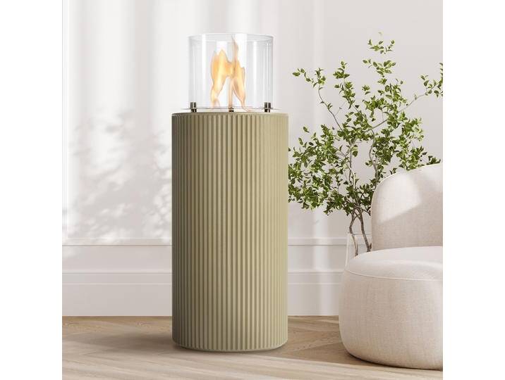 muenkel design Cascade [Ethanol Feuerstelle für den Innen- und Außenbereich]: Kaki von muenkel-design
