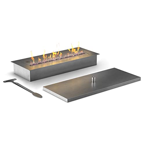 muenkel design Safety Burner 565 – manueller Brenner Einsatz – Bio-Ethanol Brennkammer mit 46 cm Flammenbreite – Edelstahl, gebürstet von muenkel design