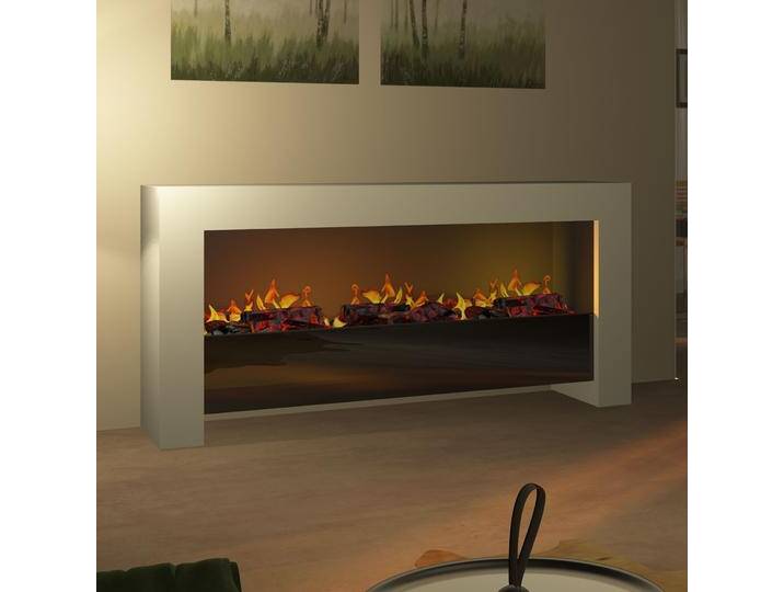muenkel design bridge XXL [moderner Opti-myst Design Elektrokamin]: Wunschfarbe nach RAL - Ohne Heizung - Schwarz, spiegelnd von muenkel-design