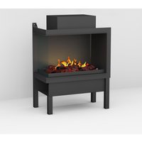 muenkel design wall fire electronic PRO FL 800 [Opti-myst Elektrokamineinsatz Wandeinbau]: Glas halbhoch, umlaufend - mit Dekoholz - Ohne Heizung - W von muenkel design