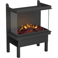 muenkel design wall fire electronic PRO FLR 860 [Opti-myst Elektrokamineinsatz Wandeinbau]: Glas halbhoch, umlaufend - mit Dekoholz - Ohne Heizung - von muenkel design