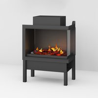 muenkel design wall fire electronic PRO FR 800 [Opti-myst Elektrokamineinsatz Wandeinbau]: Glas halbhoch, umlaufend - mit Dekoholz - Ohne Heizung - W von muenkel design