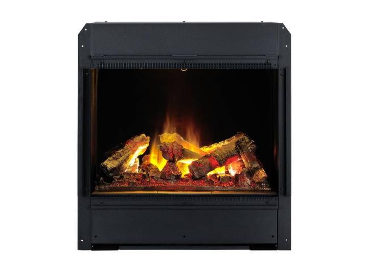 Dimplex Engine 56-600 Opti-myst 3D Elektroeinsatz: Kieswanne mit weißen Steinen - Schwarz, spiegelnd von muenkel.eu