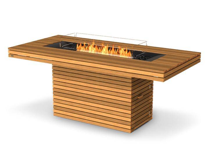 EcoSmart Gin [Feuertisch-Serie mit Ethanol Linienbrenner]: Bar - Teak von muenkel.eu