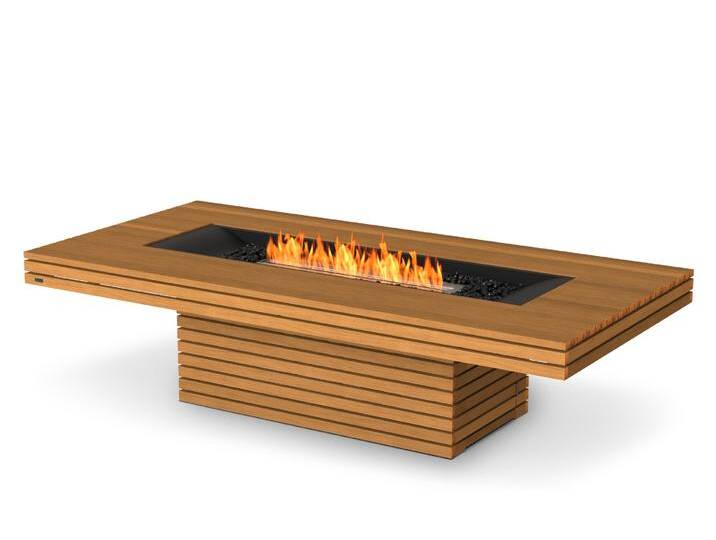 EcoSmart Gin [Feuertisch-Serie mit Ethanol Linienbrenner]: Chat - Teak von muenkel.eu