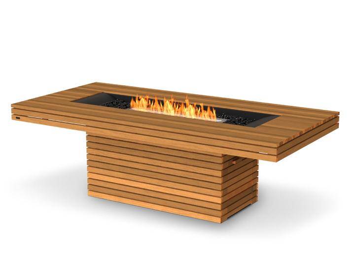 EcoSmart Gin [Feuertisch-Serie mit Ethanol Linienbrenner]: Dining - Teak von muenkel.eu
