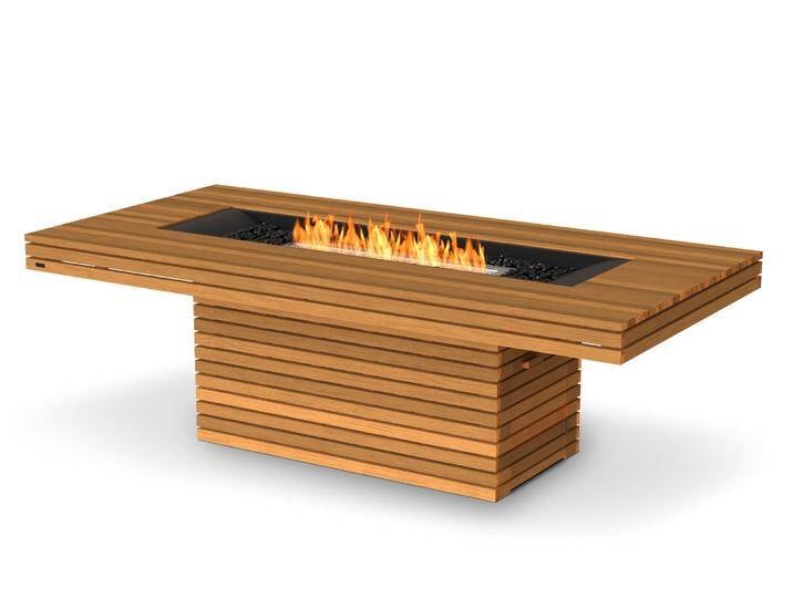 EcoSmart Gin [Feuertisch-Serie mit Ethanol Linienbrenner]: Dining - Teak von muenkel.eu