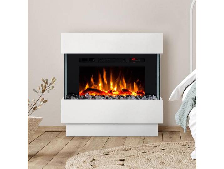 Noble Flame LIMA Standkamin [moderner Design Elektrokamin]: mit schwarzen Acrylsteinen von muenkel.eu