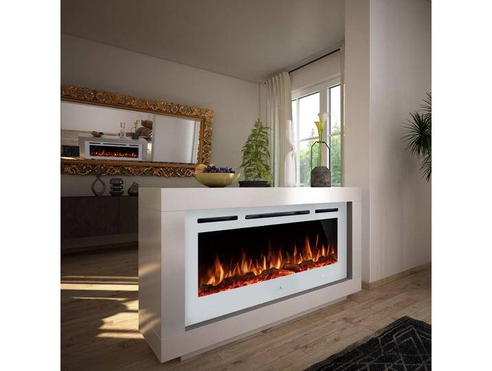 Noble Flame NEVADA [Design Raumteiler mit zweiseitigem Elektrofeuer]: Weiß von muenkel.eu