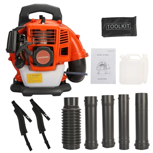 mufojyez Laubbläser im Stil eines Rucksacks mit Gas, leichtes 52 cm³ mit einer langen Düse, Schneefräsen, kippbar, für den Hof und den Garten, Laubbläser für den Außenbereich, Orange mufojyez Laubbläser im Stil eines Rucksacks mit Gas, leichtes 52 cm³ mit einer langen Düse, Schneefräsen, kippbar, für den Hof und den Garten, Laubbläser für den Außenbereich, Orange von mufojyez