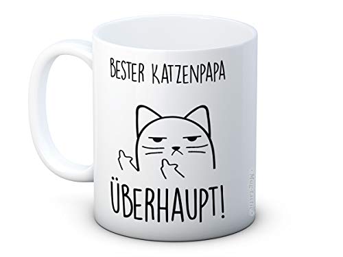 Bester Katzenpapa Überhaupt! - Unhöfliche Katze Cat Mug - Lustig Hochwertigen Kaffeetasse Becher von mug-tastic