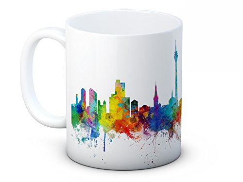 Düsseldorf Skyline Deutsche Stadtbild - Hochwertigen Kaffee Tee Tasse von mug-tastic