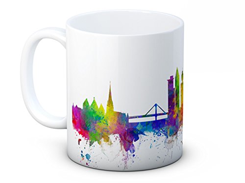 Frankfurt Skyline Deutsche Stadtbild - Hochwertigen Kaffee oder Tee Tasse von mug-tastic