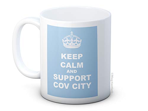 Kaffeetasse aus Keramik mit Aufschrift "Keep Calm and Support Cov City" von mug-tastic