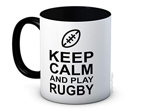 Keep Calm and Play Rugby - Lustig Keramik Kaffeetasse Becher von mug-tastic