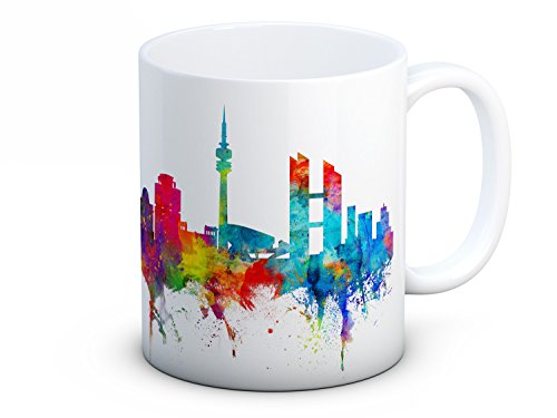 Munich München Skyline Stadtbild Deutschland - Hochwertigen Kaffee Tee Tasse von mug-tastic