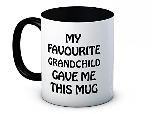 My Favourite Grandchild Gave Me This Tasse – lustige Keramik-Kaffeetasse (schwarz) von mug-tastic