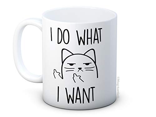 mug-tastic I Do What I Want - Unhöfliche Katze Lustig Hochwertigen Kaffee Tee Tasse Cat von mug-tastic