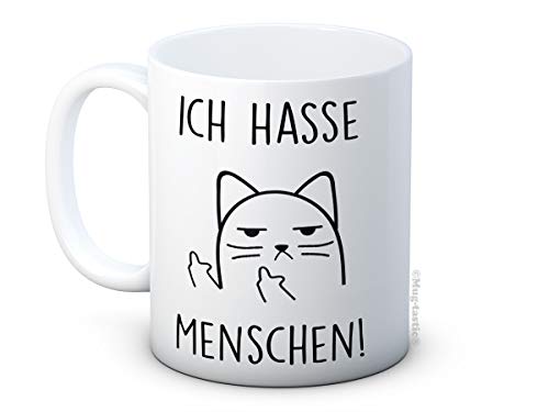 mug-tastic Ich Hasse Menschen! - Unhöfliche Katze Cat - Lustig Hochwertigen Kaffeetasse Becher von mug-tastic