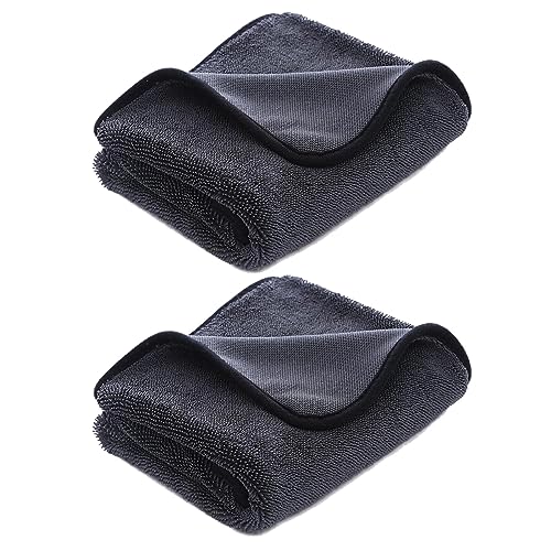 Twist Pile Microfiber Cloth, Mikrofasertuch mit gedrehtem Flor, Shiny Bath Trockentuch, Handtücher 40x60cm, Duschkabinen Tuch zum Wasser Abziehen in Dusche & Bad (2PCS) von mugeleen