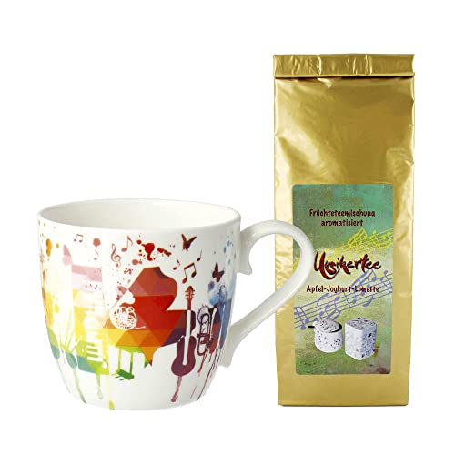 Tasse Orchester bunt Geschenkset - Schöne Idee für Musiker (Tasse mit Musiker-Tee) von mugesh