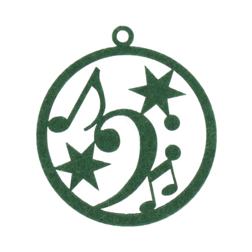 Weihnachtskugel Filz Bassschlüssel - schönes Geschenk für Musiker (grün) von mugesh