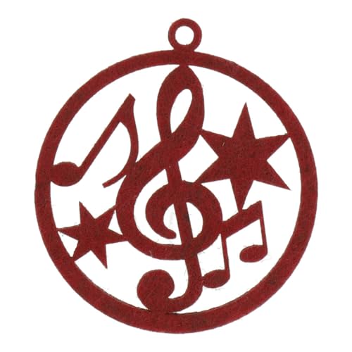 Weihnachtskugel Filz Violinschlüssel - schönes Geschenk für Musiker (dunkelrot) von mugesh