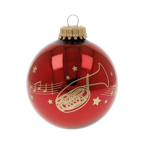 Weihnachtskugel Kling Glöckchen mit Instrument - Schönes Geschenk für Musiker (Tenorhorn) von mugesh
