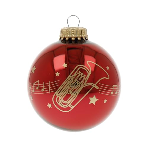 Weihnachtskugel Kling Glöckchen mit Instrument - Schönes Geschenk für Musiker (Tuba) von mugesh