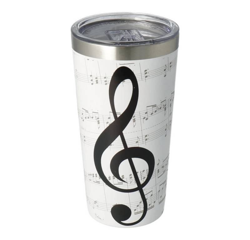 mugesh Coffee-to-go-Becher To-Go Becher Violinschlüssel, rostfreies Edelstahl, Kunststoffdeckel, für Musiker von mugesh