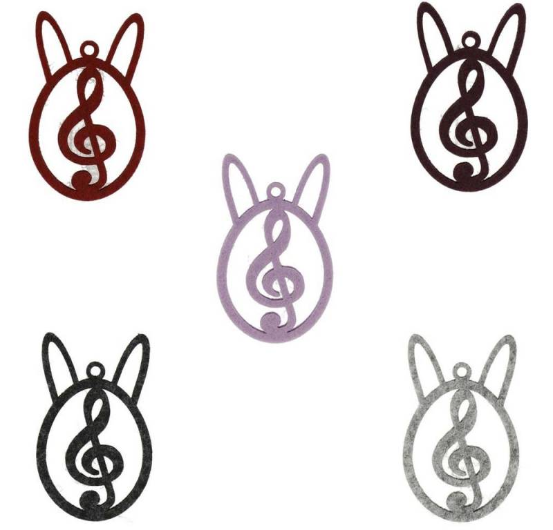 mugesh Hängedekoration Osterei Filz (5er-Set) (1 St), für Musiker von mugesh