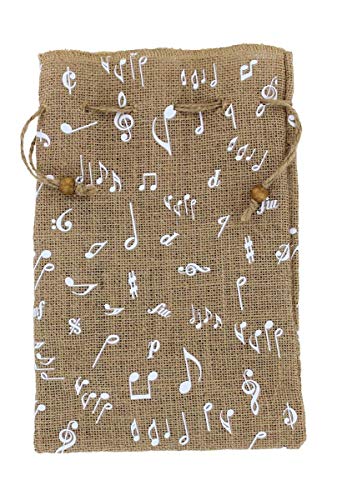 mugesh Jute-Säckchen Notenmotive 18 cm x 12 cm - Schönes Geschenk für Musiker von mugesh