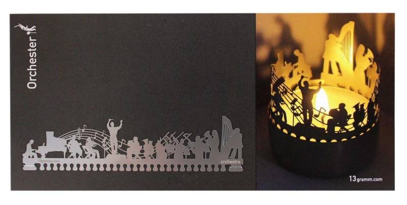 mugesh Tischkerzenhalter Teelichtsilhouette Orchester, für Musiker von mugesh