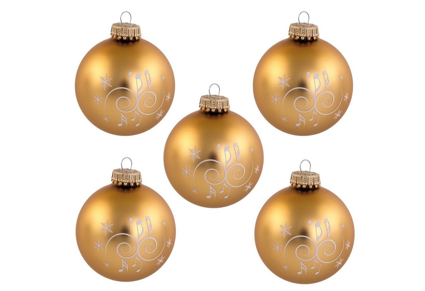 mugesh Weihnachtsbaumkugel 5er-Set Weihnachtskugeln Ornamente" gold, für Musiker" von mugesh