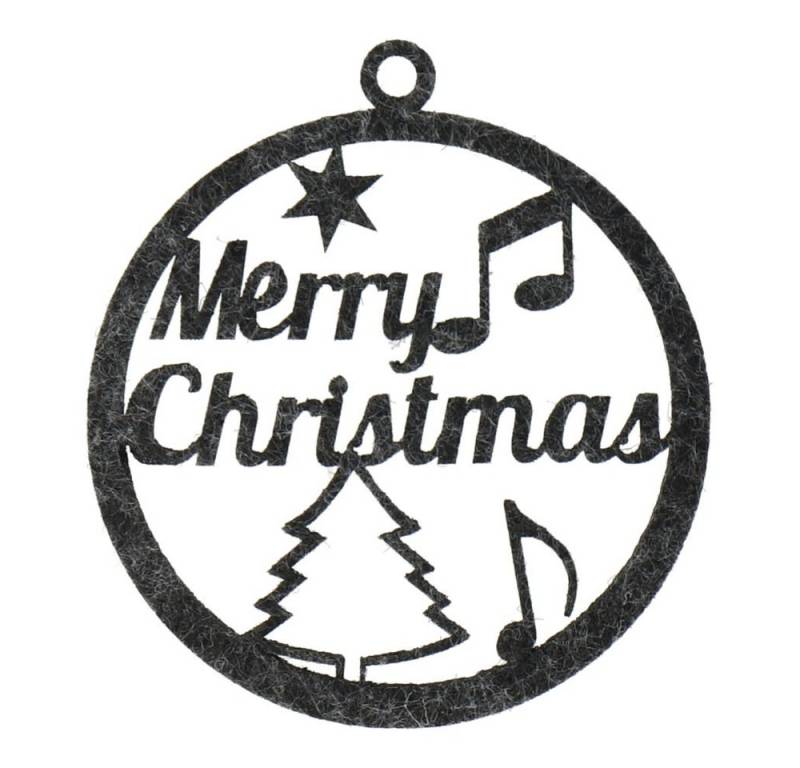 mugesh Weihnachtsbaumkugel Weihnachtskugel Filz Merry Christmas" dunkelgrau, für Musiker" von mugesh