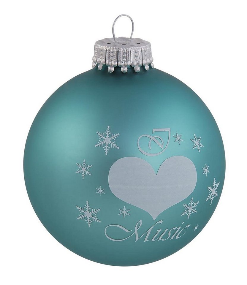 mugesh Weihnachtsbaumkugel Weihnachtskugel Love Music ozeanblau, für Musiker von mugesh