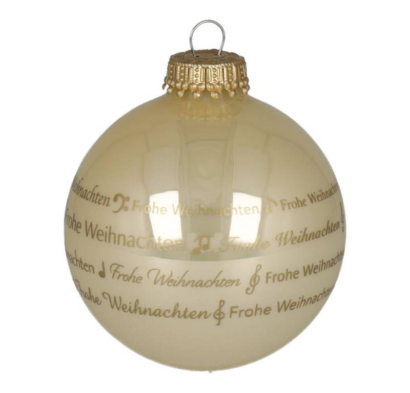 mugesh Weihnachtsbaumkugel Weihnachtskugel Schrift Notenmotive, für Musiker von mugesh