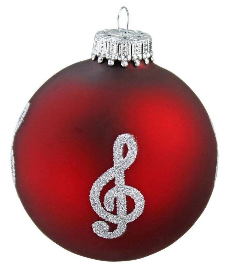 mugesh Weihnachtsbaumkugel Weihnachtskugel Violinschlüssel bordeauxrot, für Musiker von mugesh