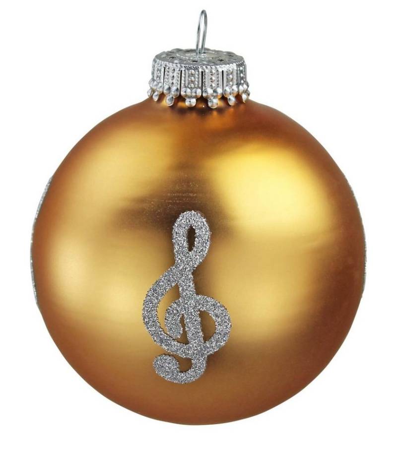 mugesh Weihnachtsbaumkugel Weihnachtskugel Violinschlüssel gold, für Musiker von mugesh
