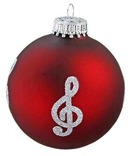 mugesh Weihnachtskugel Violinschlüssel Bordeauxrot (7cm) von mugesh