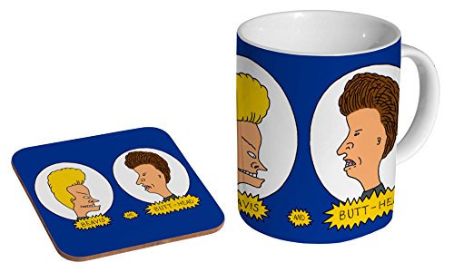 Beavis And Butthead Keramik-Kaffeetasse + Untersetzer Geschenkset von mugmart