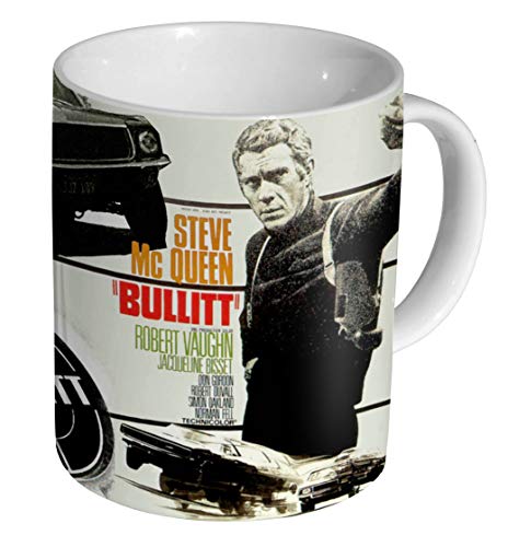 Bullitt Steve McQueen Collage Keramik Kaffeetasse Tasse von mugmart